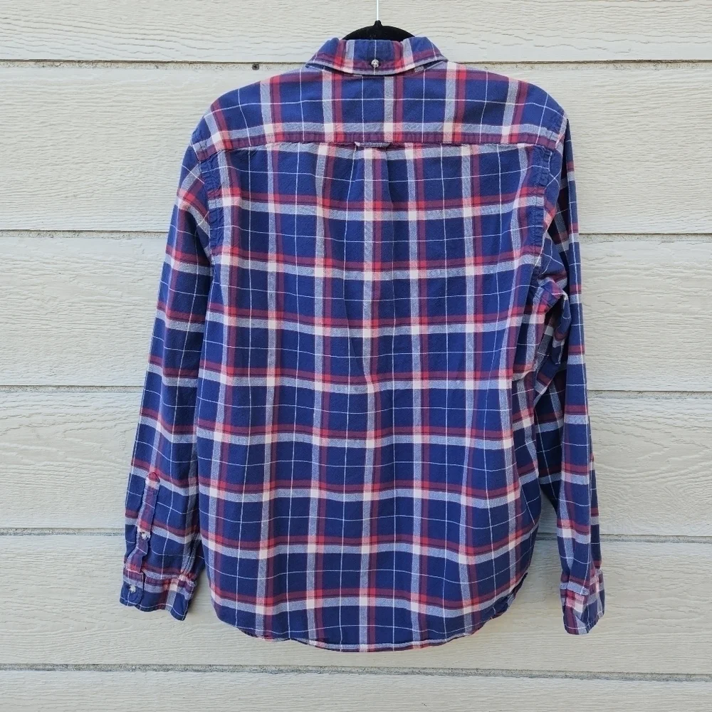 J. Crew slim Oxford button down shirt red blue plaid size large